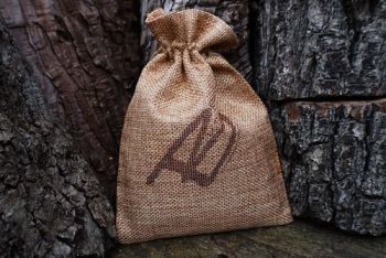 fire hessian pouch for starter kit for beaver bushcraft