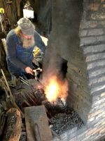 BF Randy at the fire making our fire steels