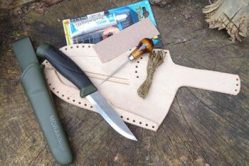 leather make your own mora sheath kit with companion for Beaver Bushcraft