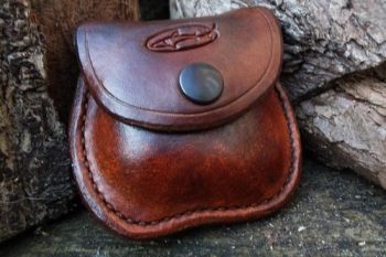 Leather coin pocket vintage patina by beaver bushcraft