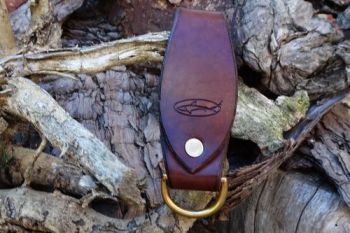 Leather ready made belt loop key ring made by beaver bushcraft