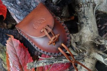 leather hand tooled acorn belt pouch for the hudson Bay Tinder pouch by bea