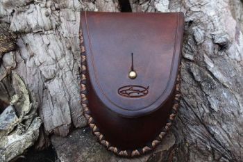 Leather hudson bay tinder belt pouch made by beaver bushcraft