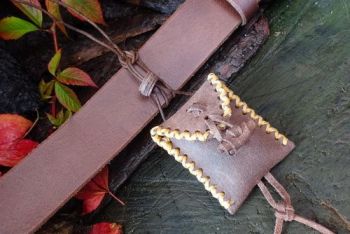 Leather &amp; Fire mini belt pouch made from vintage nubuck leather made by bea