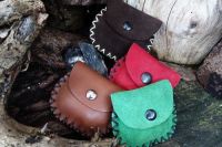 Soft Leather/Suede Pocket Mini 'Possibles' Purse - Cross Stitched 