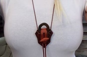 leather &amp; fire steel pendant as worn by beaver bushcraft