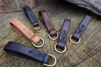 Leather belt loops handstitched with d rings by shark designs leather gruop