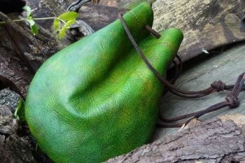 Fire &amp; leather extra large dragon skin hand dyed pouch by beaver bushcraft
