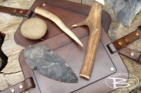 Handcrafted Flint Knapping Leather Leg Guard - Made to Order (45-9200)