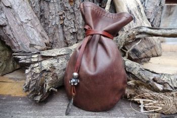 Vintage leather waxed pouch made by beaver moon
