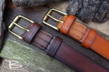 leather hand stitched 911 belts made by beaver bushcraft