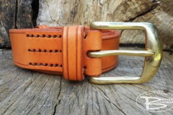 Leather 501 hnd stitched belt made by beaver bushcraft