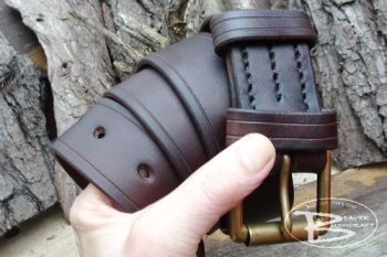 Leather 801 hand crafted leather belt by beaver bushcraft