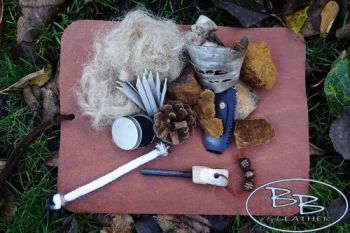 Leather &amp; Fire tinder bushcraft mat made by beaver bushcraft