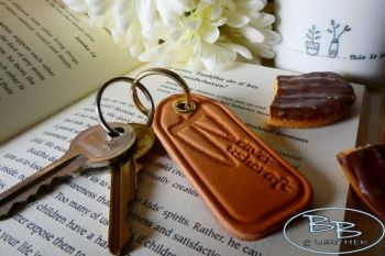 Hand Crafted Natural Leather Beaver Bushcraft Key Rings  - Brass Fittings