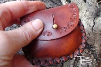 leather mini possibles purse hand tooled by beaver moon