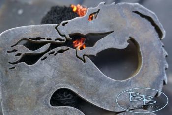 fire breathing dragon at beaver bushcraft 2021 with fire detail traditional