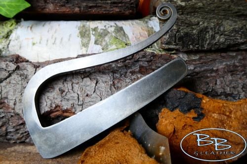 Straight Tang Flint & Steel Fire Striker with Curl - Hand Forged 