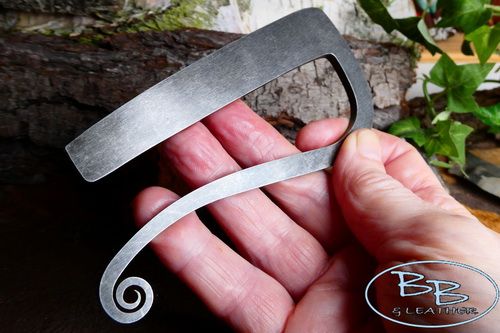 Straight Tang Flint & Steel Fire Striker with Curl - Hand Forged 