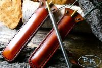 Fire Storm 'Telescopic Blowpipe' with Hand Stitched Leather Flared Bell Pendant Neck Sheath - Ready Made