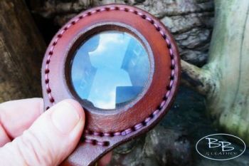 Leather &amp; fire lighting solar lens hand stitched by beaver bushcraft