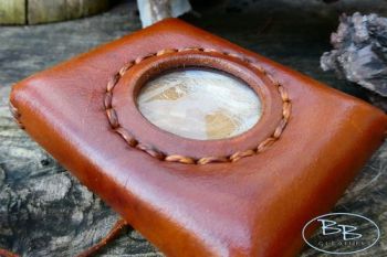 Fire and leather beautiful hand made tinderbox with lens by beaver bushcraf