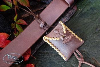 Leather mini belt pouch made from vintage nubuck leather made by beaver bus