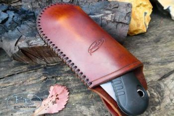 leather &amp; cutting tools hand stitched sheath for mini saw by beaver bushcra