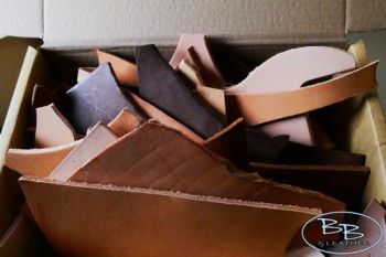 LEATHER ACCESSORIES - Box of Leather Off Cuts- Veg Tanned Russet - 850g - 900g 