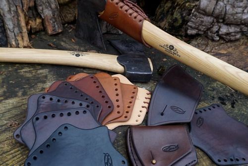 Gransfors Bruks Leather Axe Head Sheath with Over Strike Protector Set - Hand Crafted - READY MADE