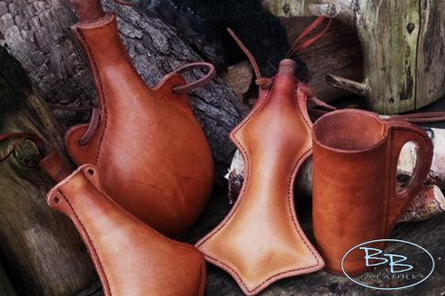 Leather hand crafted drinking canteens made exclusively by beaver bushcraft.jpg