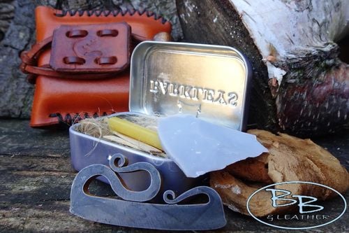 Mini Snuff Tin Tinderbox  - Traditional Flint & Steel Tinderbox & Handmade 