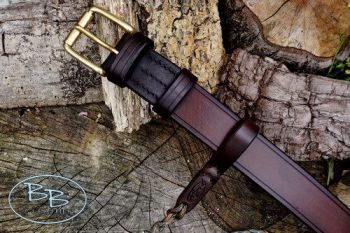 leather 911 belt with twist and pull belt loop for beaver bushcraft