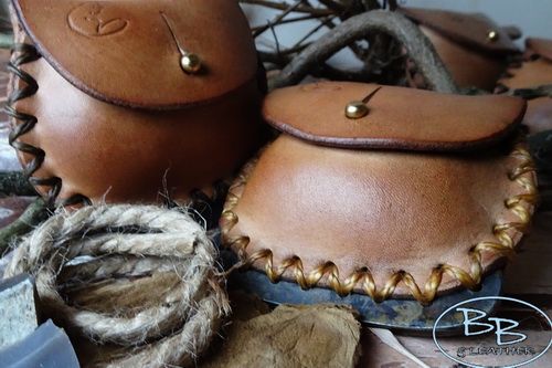 Leather & Fire mangolian tiner pouch hand stitched by beaver bushcrft