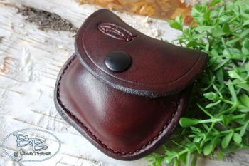Leather specail offer mini pocket pouch by beaver bushcraft in walnut brown