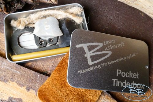 Pocket Tinderbox - Traditional 'Flint & Steel' Fire Lighting  Kit (85-3705)