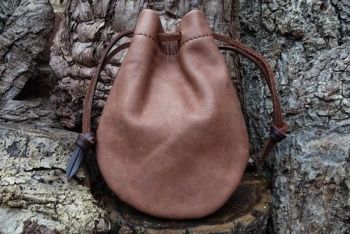 leather toffee coloured vintage leather tinder pouch by beaver bushcraft