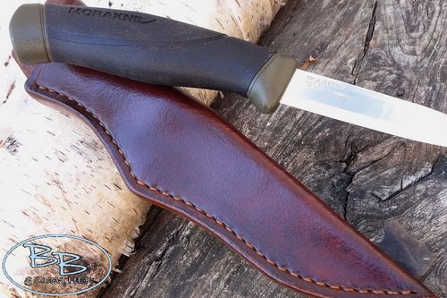 Hand Stitched 'One Off' Leather Sheath + Mora Clipper Bushcraft Knife- Limited Edition
