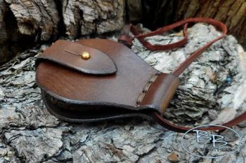 Fire and leather hand crfted solar pendan-wallet style-with leather thong m