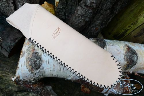 Leather Folding Saw Sheath for Laplander  - Cross Stitched - Natural Blonde