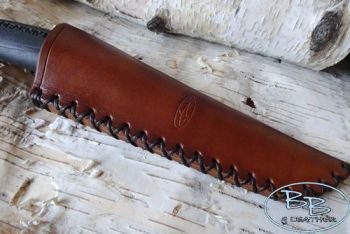 Leather sheath for the mora clipper training knide hand crafted by beaver b
