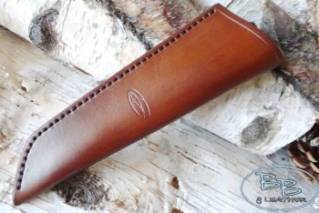 Leather hand saddle stitched sheath hand crafted for the mora kniv clipper