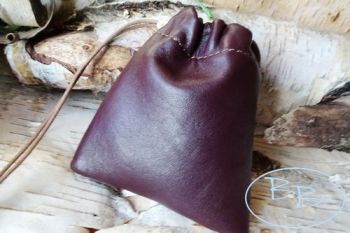 Leather pouch in burgandy mini possibles