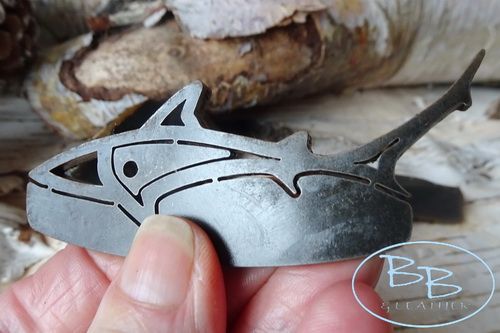'Shark' Logo Striker with Tinder Dibber - Traditional 'Flint & Steel' -Samp