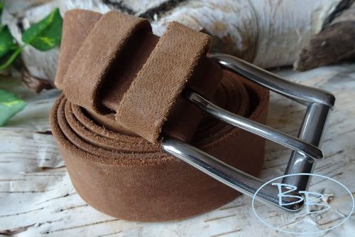 Hand Crafted Vintage Nubuck Leather Belt  - Ready Made