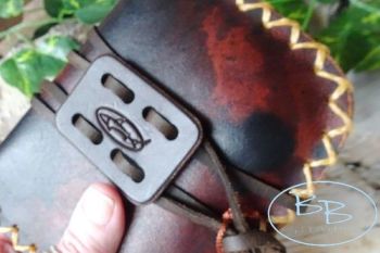 Leather pioneering folded tinder pouch made by beaver bushcraft