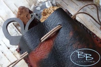Leather soft possibles pouch as a tinder pouch hand painted by beaver bushc