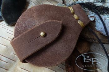 Solar wallet pendant hand stitched nubuck suede by beaver bushcraft