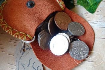 Leather mini coin pouch in vintage suede by beaver bushcraft