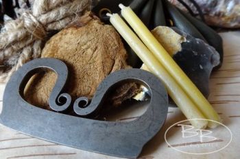 Fire and leather viking flint and steel kit for soft tinder pouch by beaver